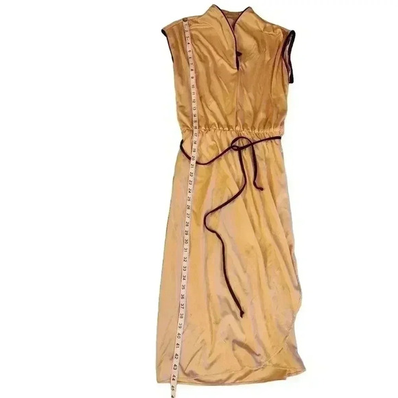 Joan Curtis Vintage Union Made Light Sheen Gold Midi Dress Size Medium *See Desc - Picture 3 of 16